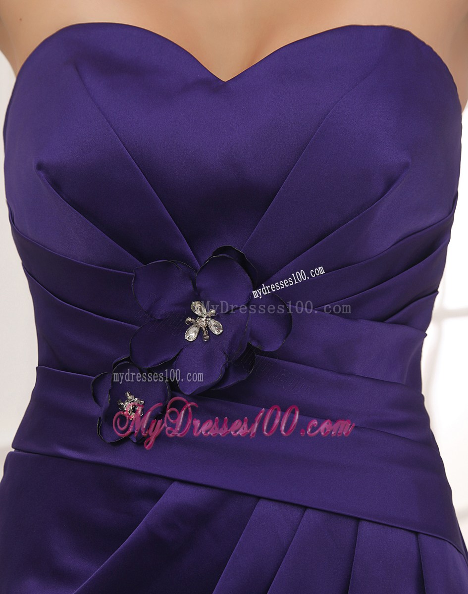 Hand Made Flowers Column Sweetheart Ankle-length Evening Dress
