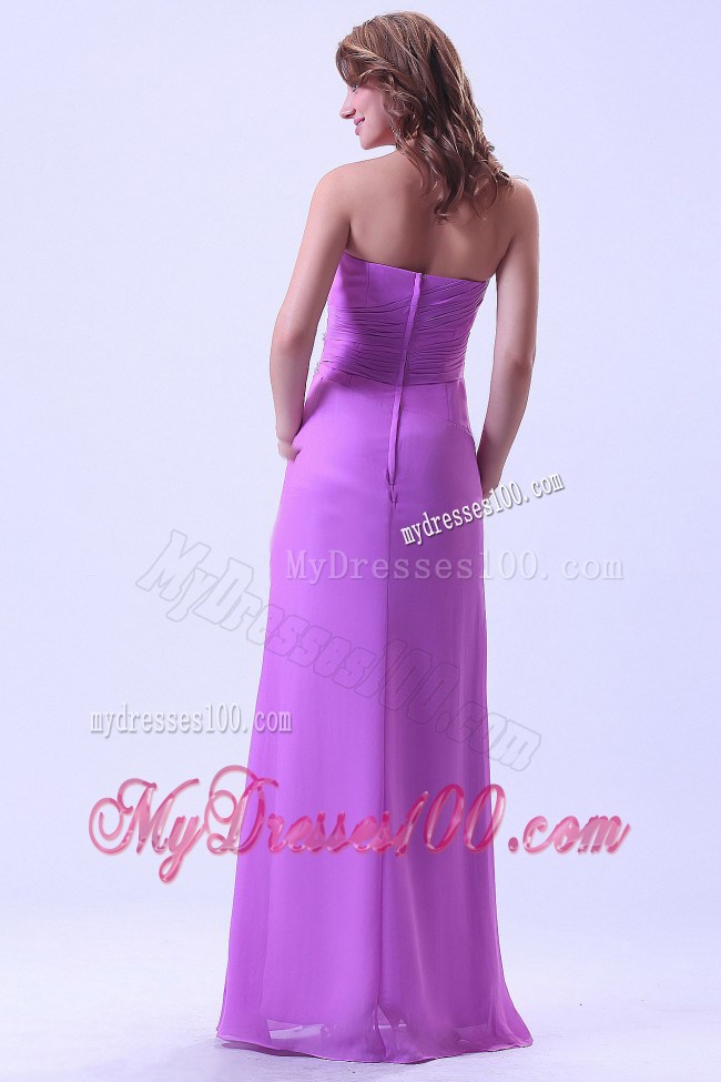 Lavender Prom Dress With Beaded Chiffon