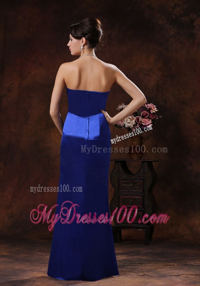 Royal Blue Mermaid Prom Dress Clearance With Strapless Beaded Decorate