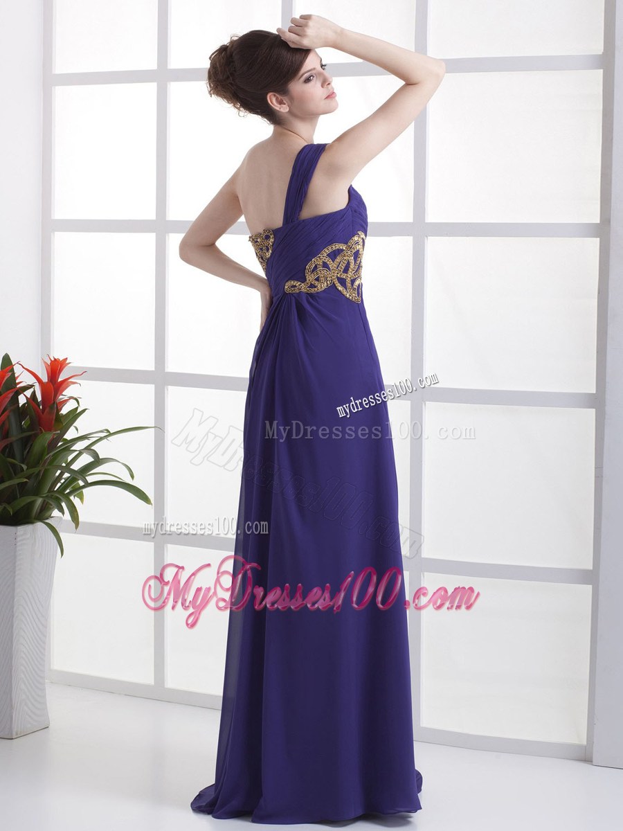 One Shoulder For Foraml Evening Dresses With Beading Ruches