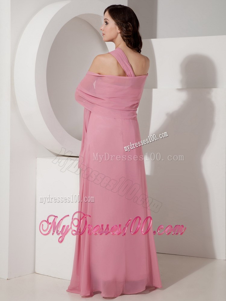 2013 Exquisite Pink Formal Evening Dress with Beading One Shoulder