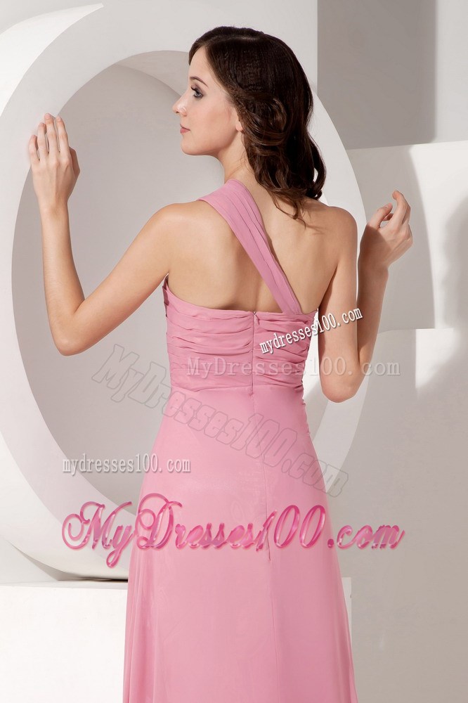 2013 Exquisite Pink Formal Evening Dress with Beading One Shoulder
