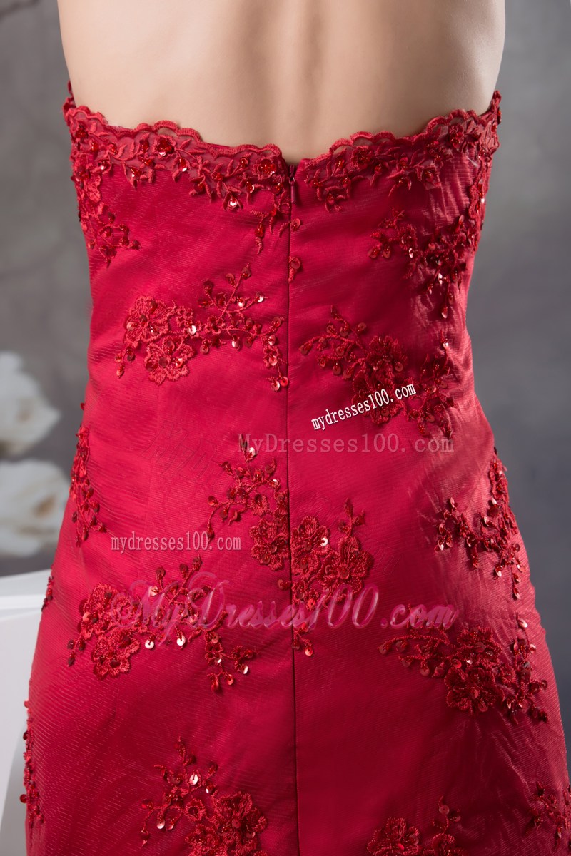 Sexy Appliques Red Halter Column long Prom Dress for 2013