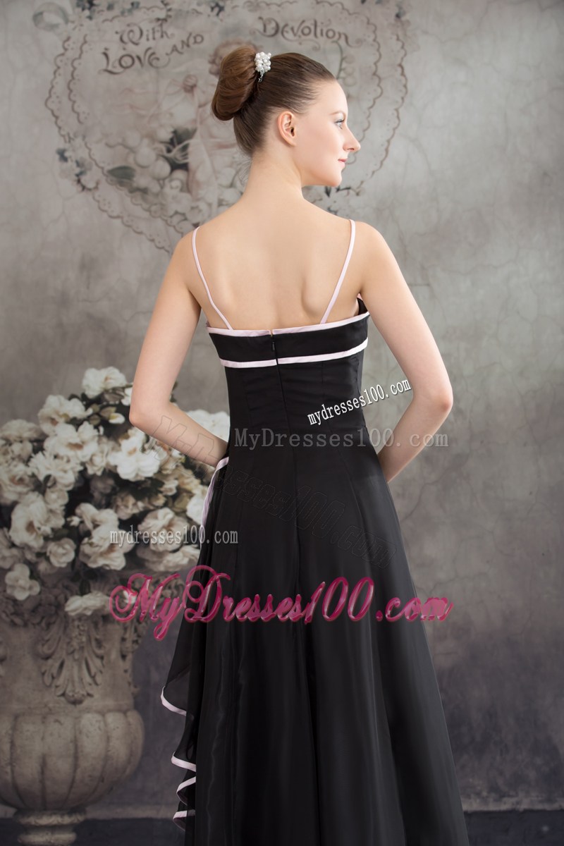 Simple Spaghetti Straps Black Long Formal Evening Dress for Women