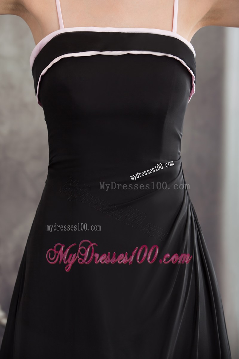 Simple Spaghetti Straps Black Long Formal Evening Dress for Women