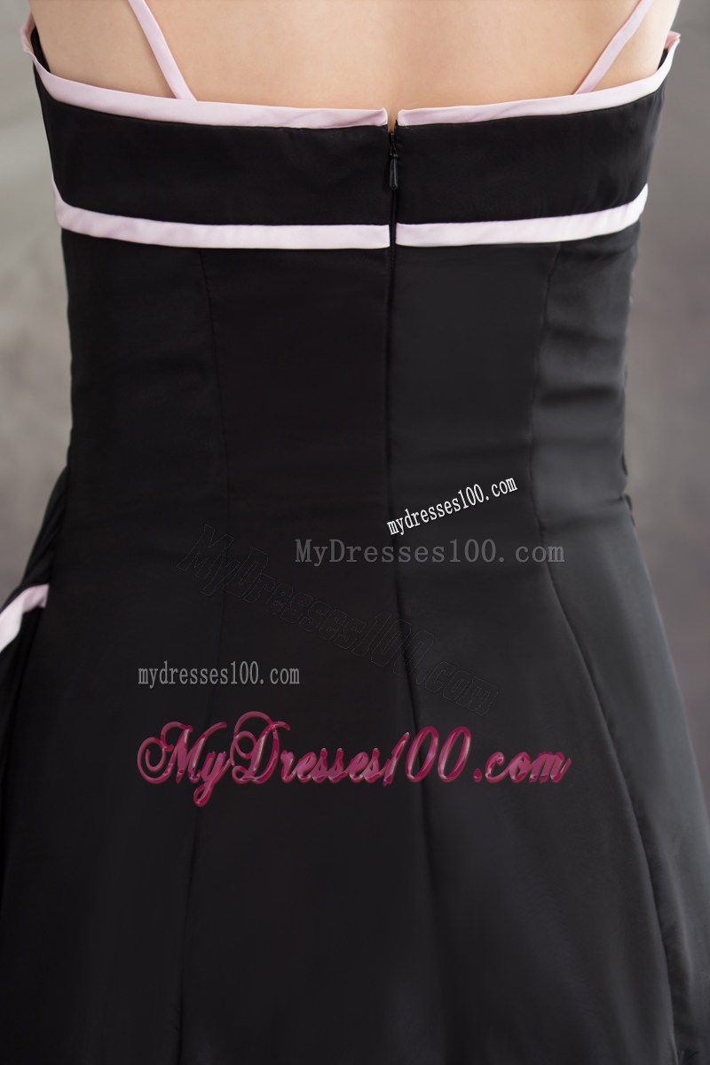 Simple Spaghetti Straps Black Long Formal Evening Dress for Women