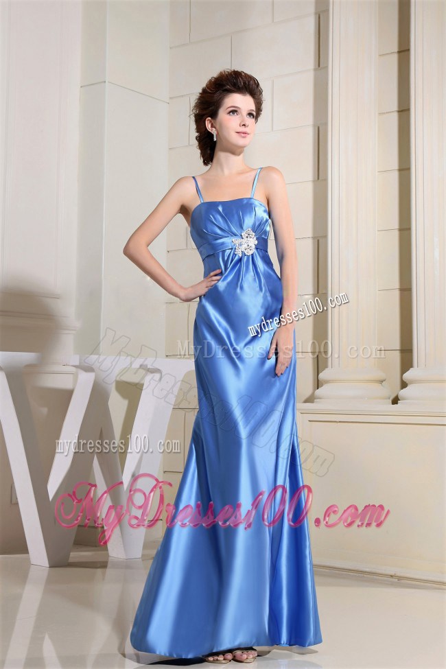 Sky Blue Foraml Evening Dresses With Strapless Floor-length
