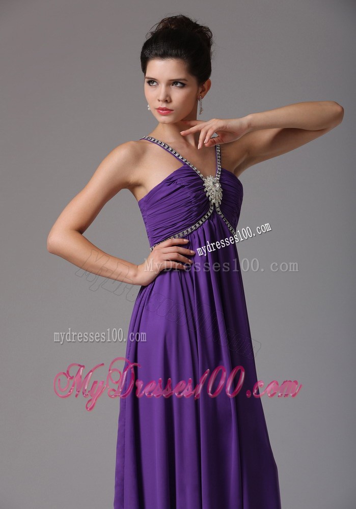 2013 Empire Spagetti Straps Prom Dress With Ruching and Beading