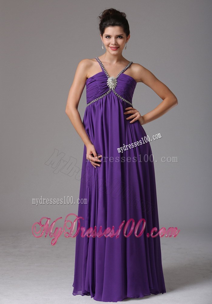 2013 Empire Spagetti Straps Prom Dress With Ruching and Beading