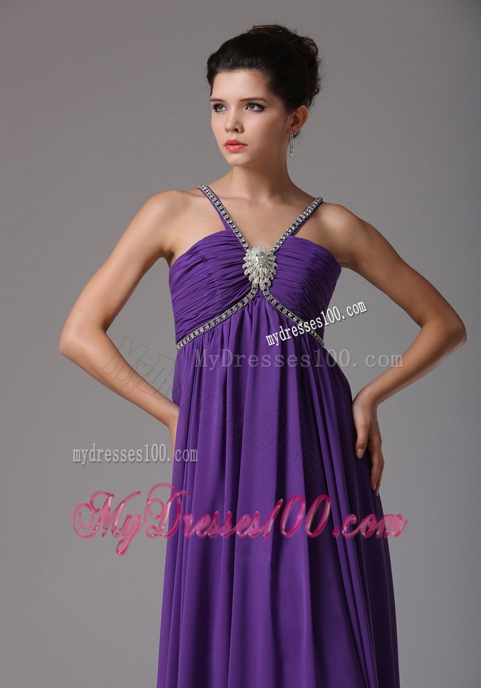 2013 Empire Spagetti Straps Prom Dress With Ruching and Beading