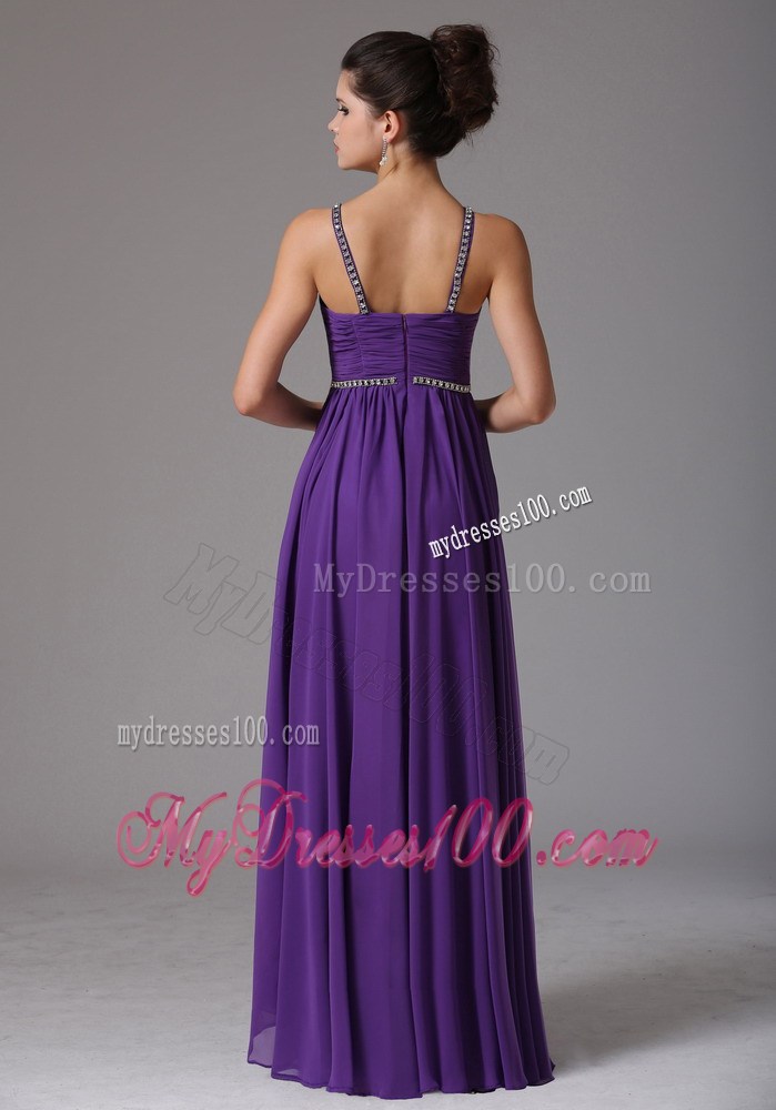 2013 Empire Spagetti Straps Prom Dress With Ruching and Beading