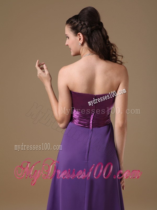 Purple Empire Sweetheart Foraml Evening Dress with Beading