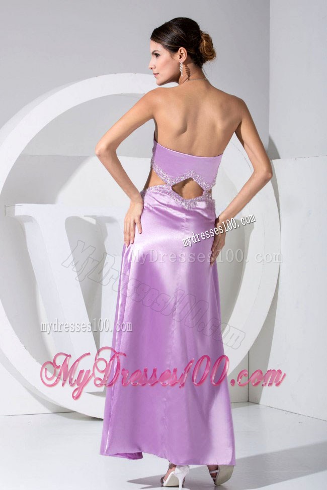 Beading High Slit Sweetheart Lavender Celebrity Dresses 2013