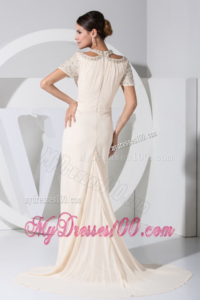 Beading Decorate Bodice Scoop Neckline Celebrity Dresses For 2013