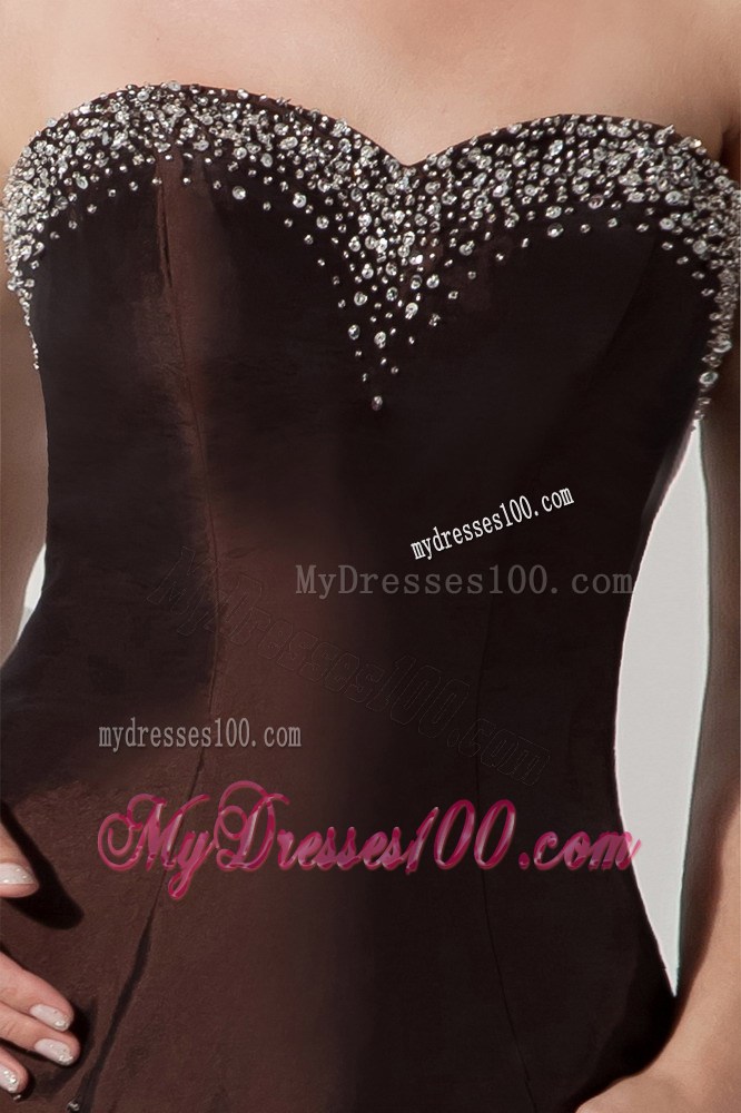 Brown Trumpet Sweetheart Beading Celebrity Dresses with Mermaid