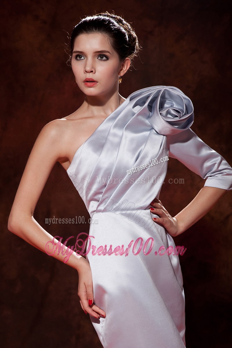 2013 Lilac Column Celebrity Dresses One Shoulder Hand Made Flower