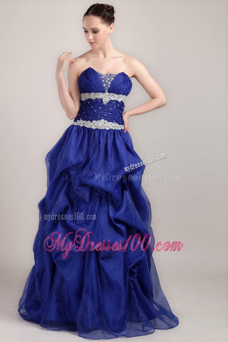 2013 New Royal Blue Sweetheart Beading Celebrity Dresses