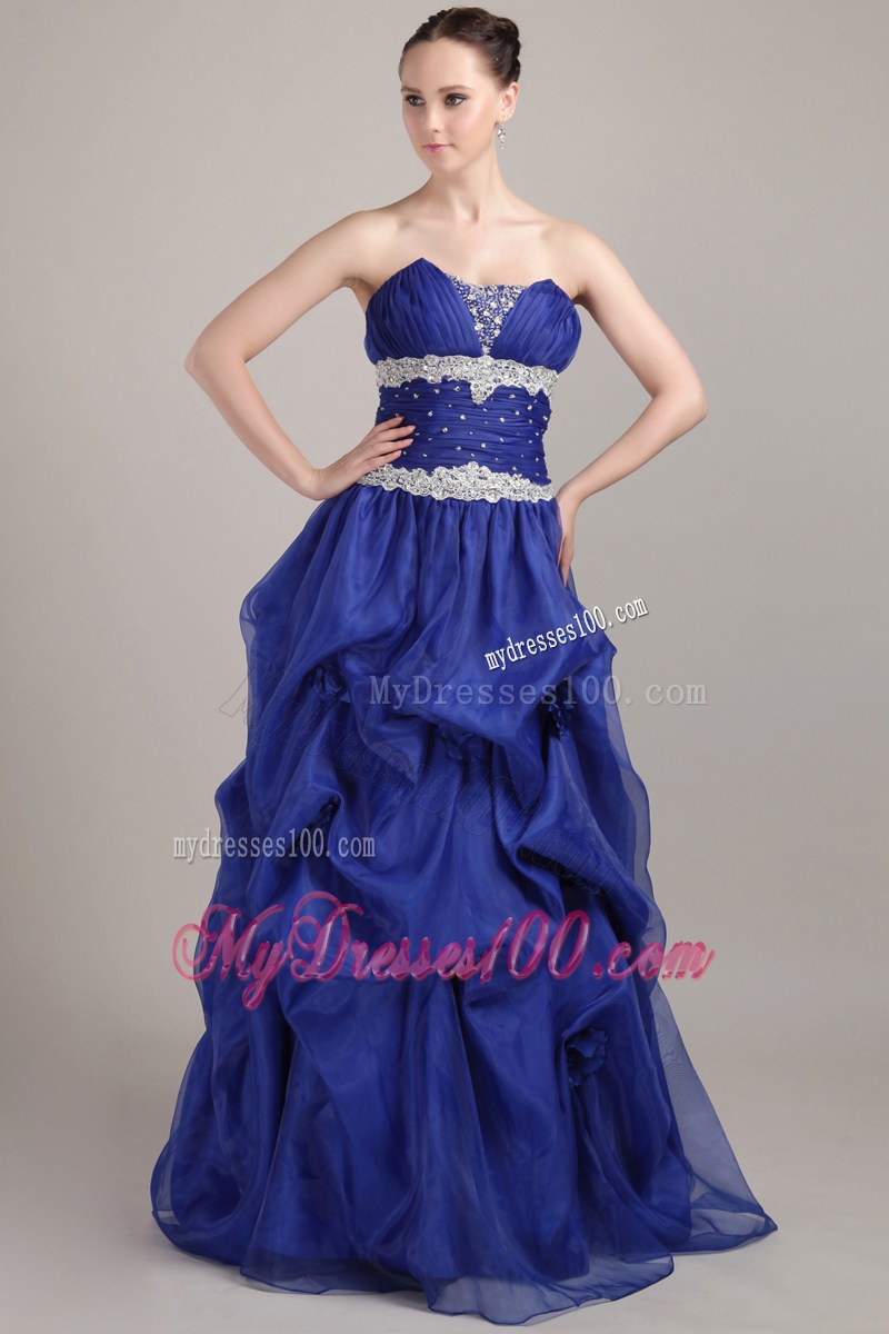2013 New Royal Blue Sweetheart Beading Celebrity Dresses