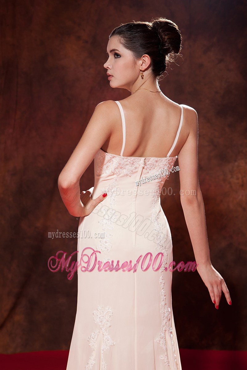 Elegant White Mermaid Spaghetti Straps Celebrity Dress Embroidery