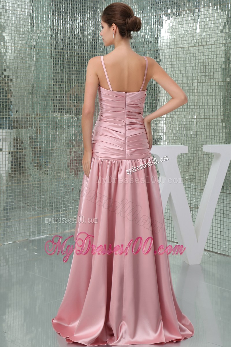 Spaghetti Straps Pink High Low Celebrity Dresses For 2013 Customize