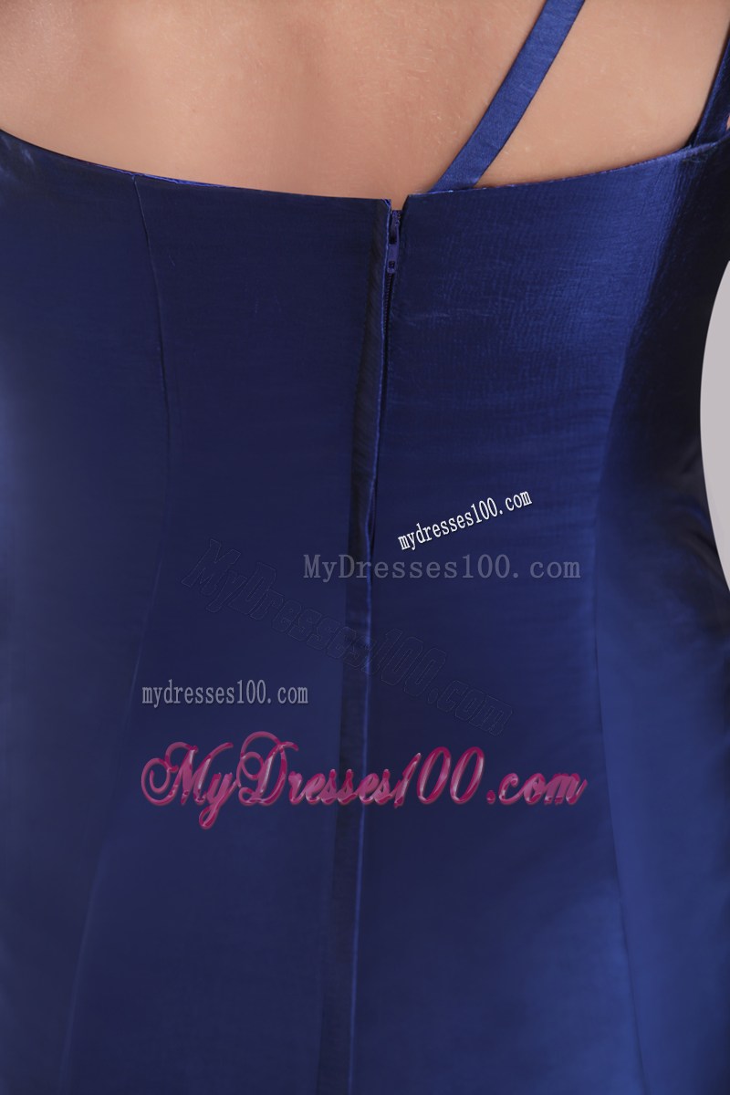 Strapless Navy Blue Column Beading Mini-length Celebrity Dresses