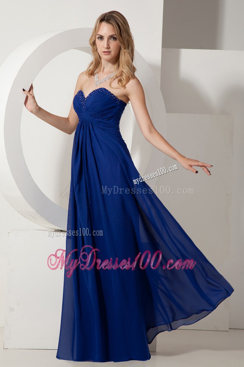 2013 Pretty Royal Blue Sweetheart Prom Graduation Dresses with Beading