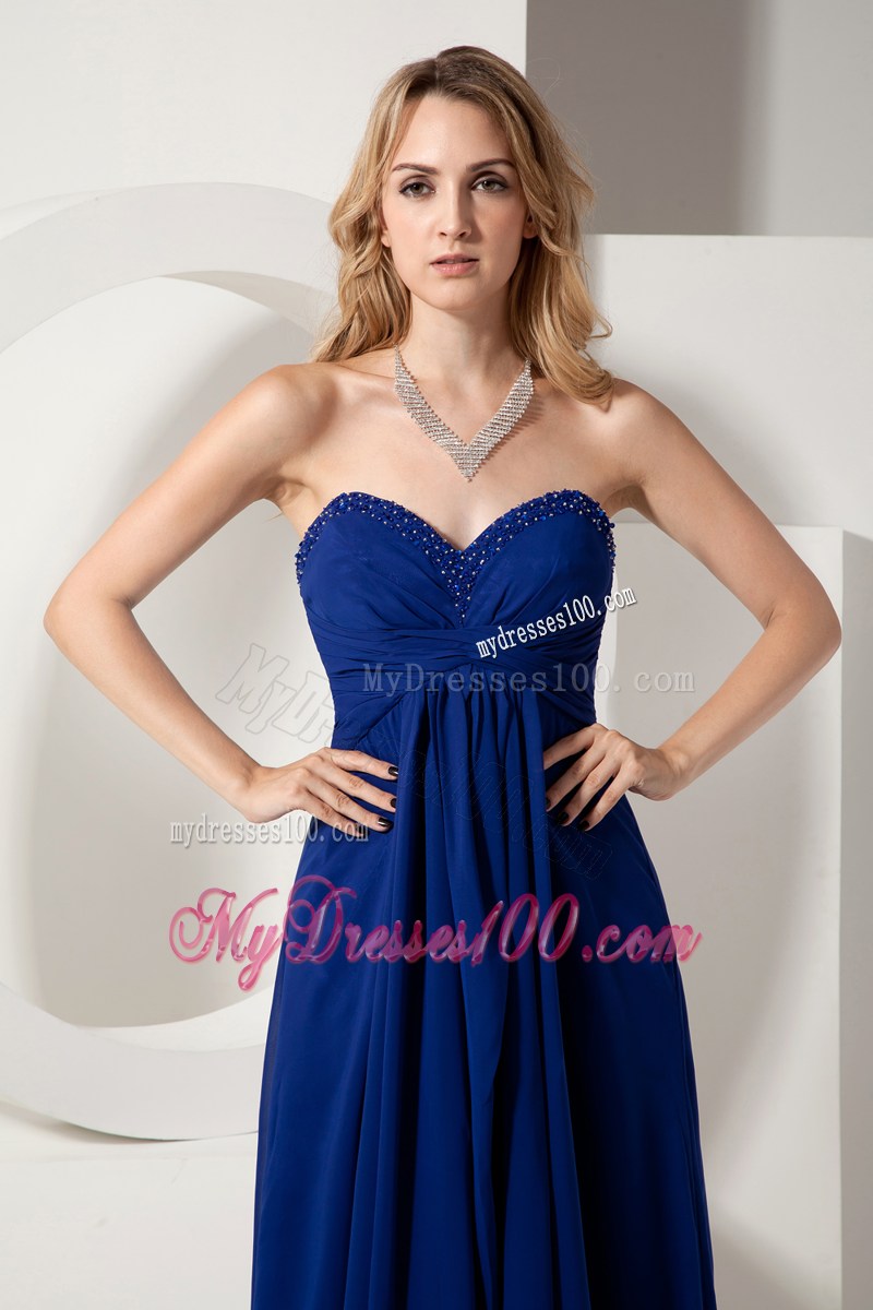 2013 Pretty Royal Blue Sweetheart Prom Graduation Dresses with Beading
