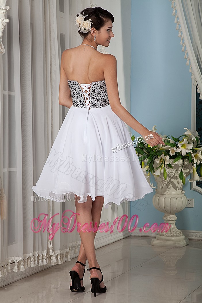 Simple White Princess Prom Graduation Dresses Sweetheart