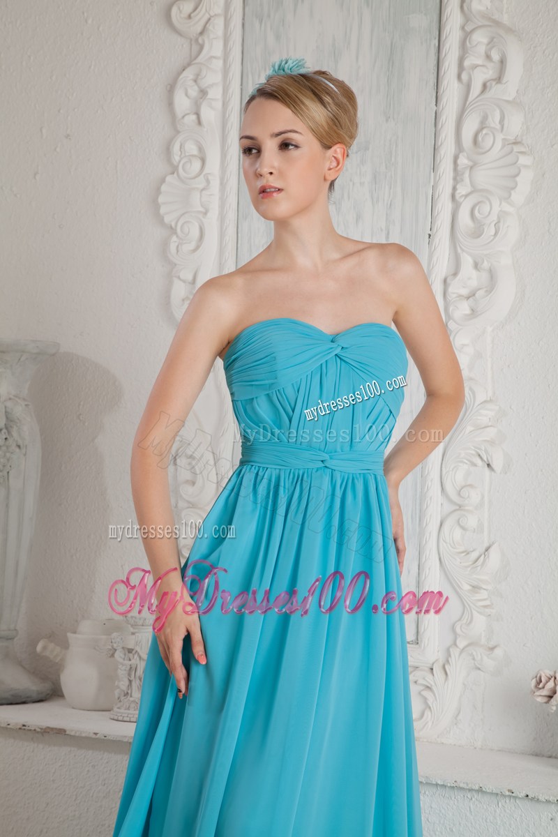 Baby Blue Sweetheart Ruched Graduation Dresses Court Train