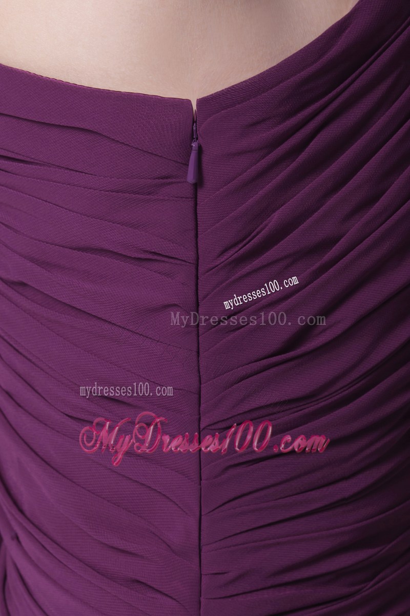 Hand Made Flower One Shoulder Long Watteau Train Prom Dress