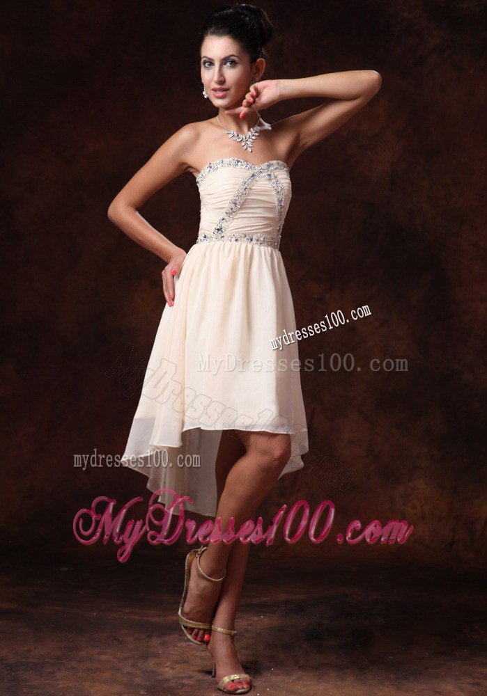 Champagne Asymmetrical Sweetheart 2013 Prom Graduation Dresses