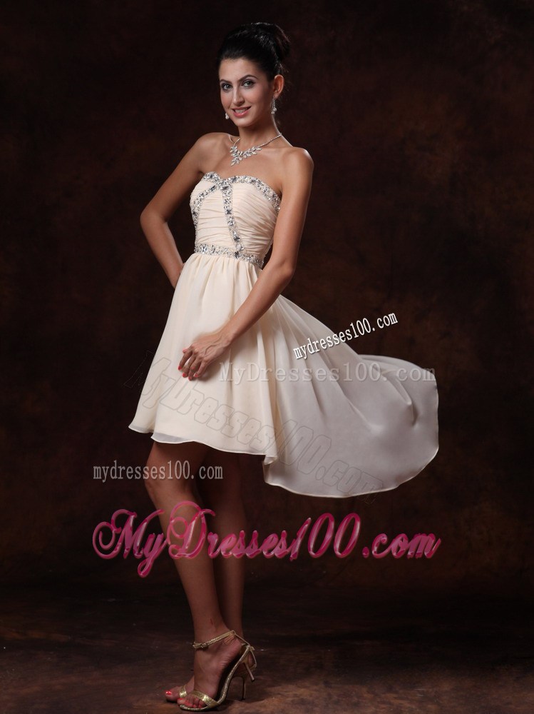 Champagne Asymmetrical Sweetheart 2013 Prom Graduation Dresses