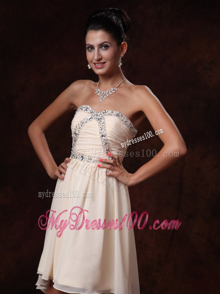 Champagne Asymmetrical Sweetheart 2013 Prom Graduation Dresses