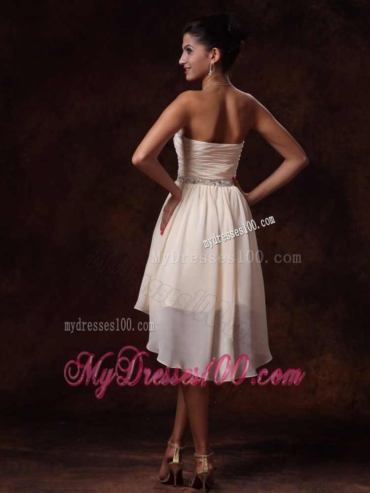 Champagne Asymmetrical Sweetheart 2013 Prom Graduation Dresses