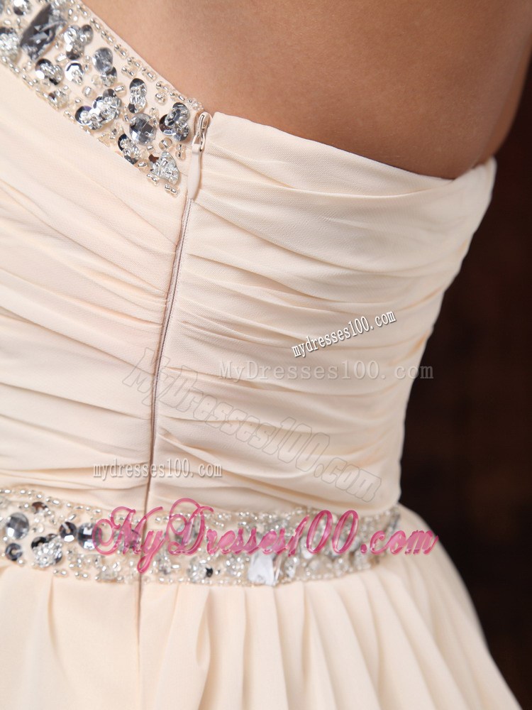 Champagne Asymmetrical Sweetheart 2013 Prom Graduation Dresses