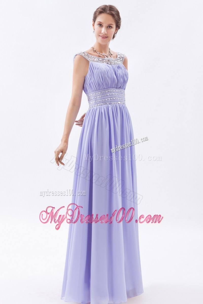Lilac Column Sheath Scoop Graduation Dress with Beading