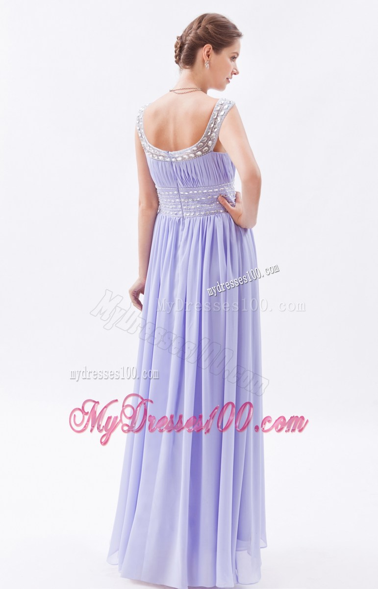 Lilac Column Sheath Scoop Graduation Dress with Beading