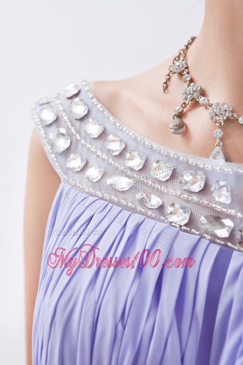 Lilac Column Sheath Scoop Graduation Dress with Beading