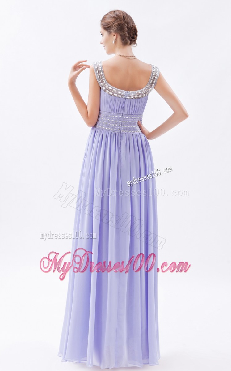 Lilac Column Sheath Scoop Graduation Dress with Beading