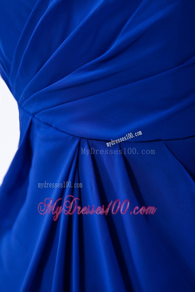 2013 Royal Blue Empire Straps Prom Graduation Dress with Ruching