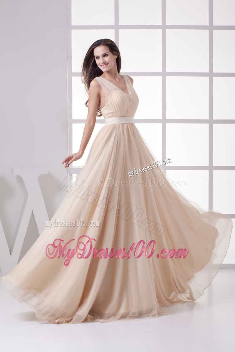 Romantic Princess V-neck Long Prom Dress For 2013