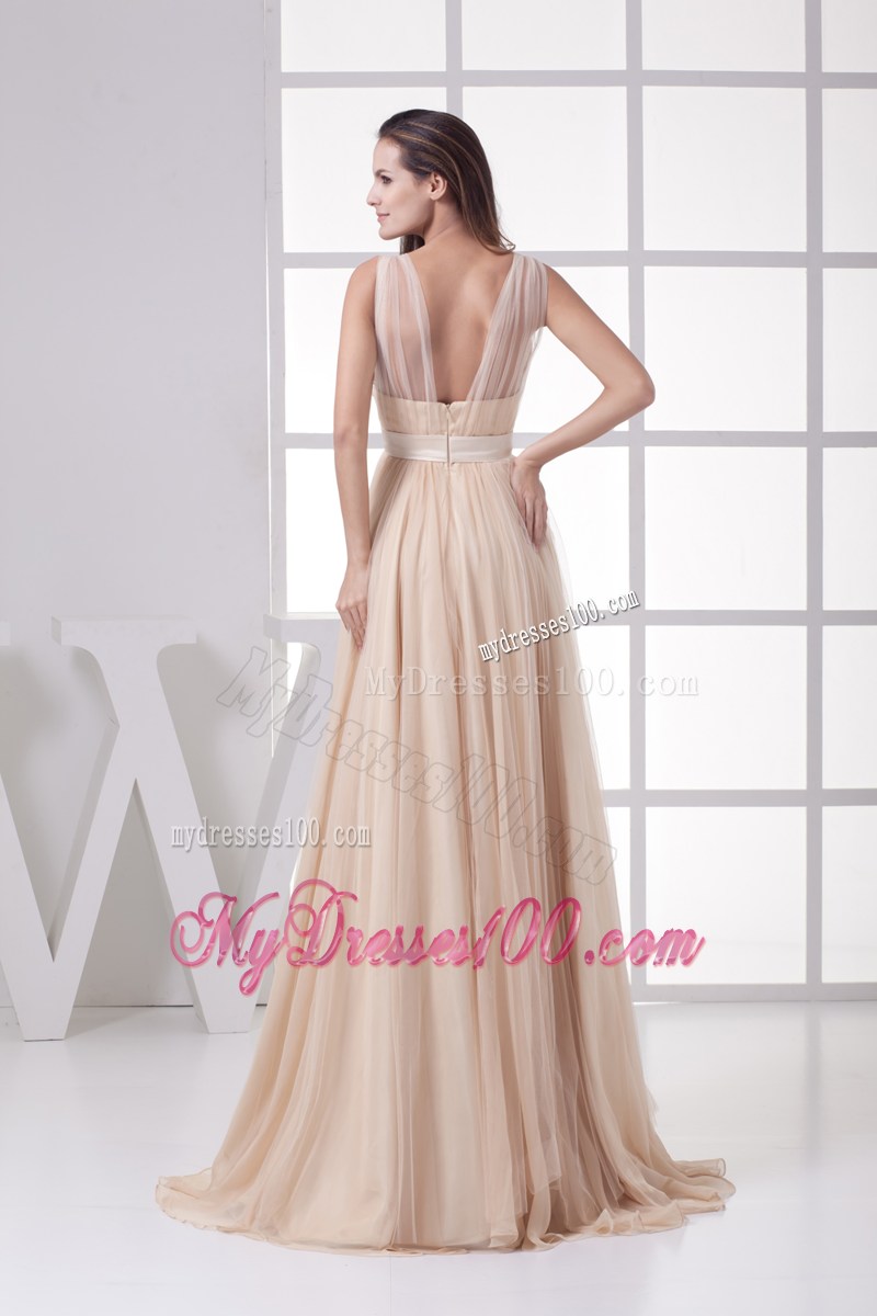 Romantic Princess V-neck Long Prom Dress For 2013