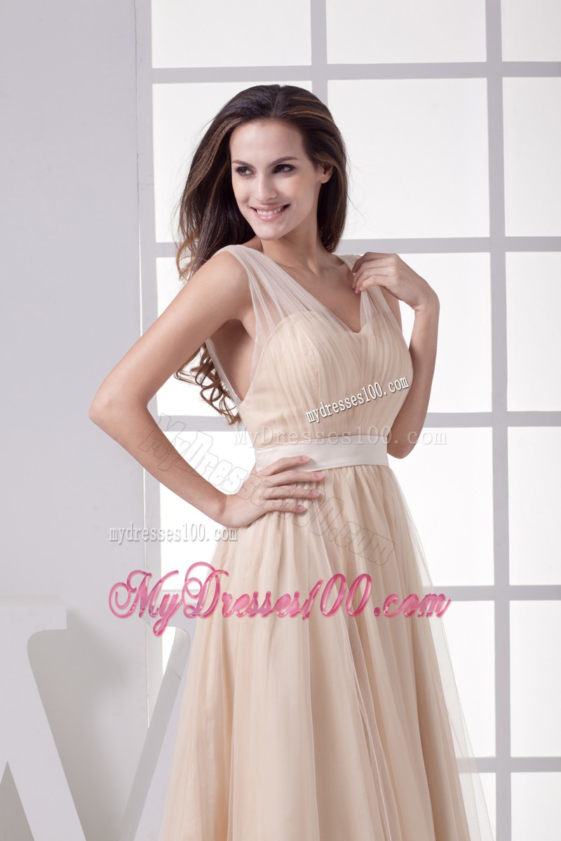 Romantic Princess V-neck Long Prom Dress For 2013