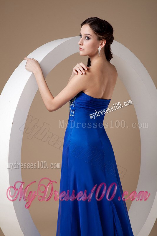 Customize Royal Blue Empire Graduation Dress Sweetheart Appliques