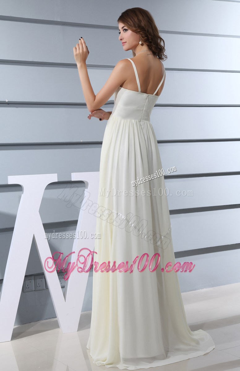 Spaghetti Straps Empire Long Prom Dress