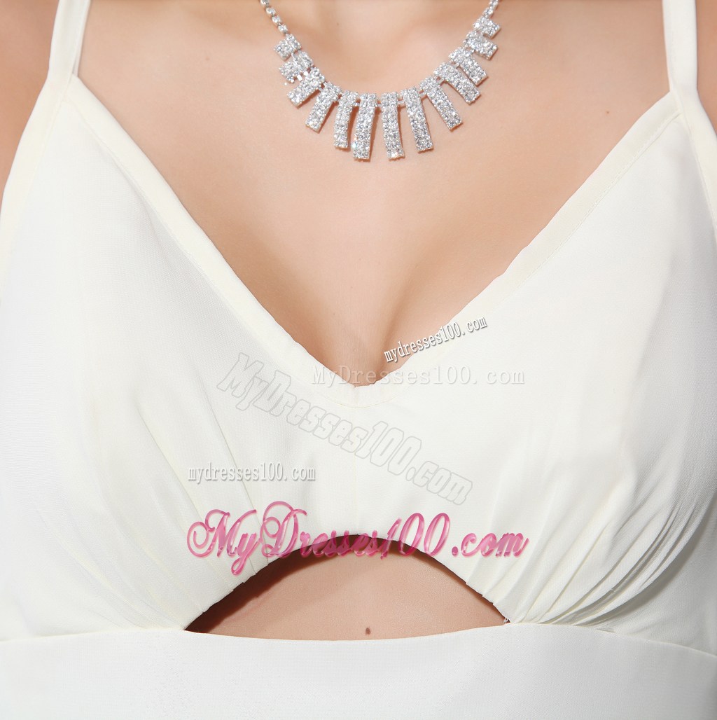 Spaghetti Straps Empire Long Prom Dress