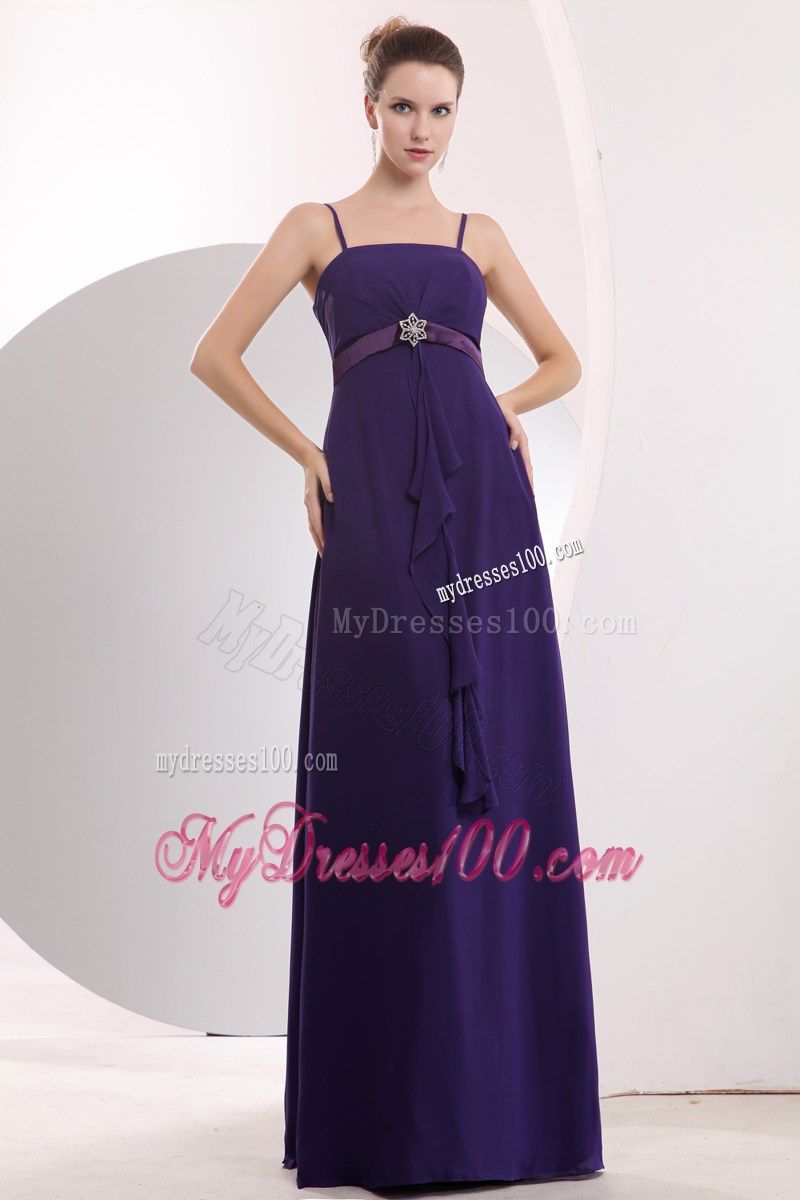 2013 Cheap Purple Spaghetti Straps Sash Graduation Dresses