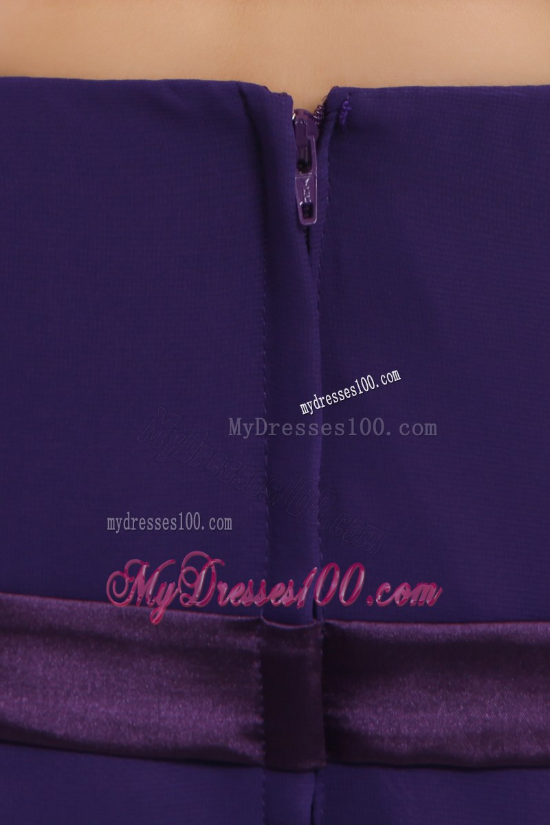2013 Cheap Purple Spaghetti Straps Sash Graduation Dresses