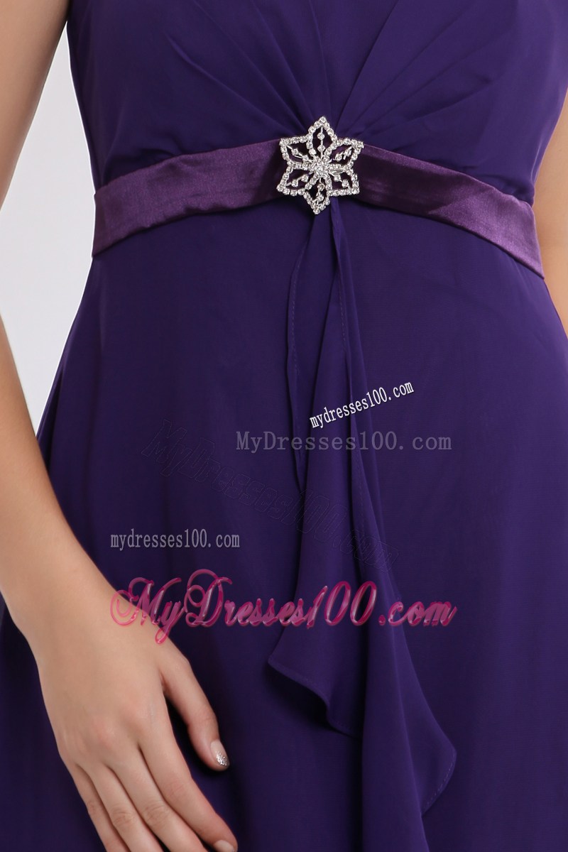 2013 Cheap Purple Spaghetti Straps Sash Graduation Dresses