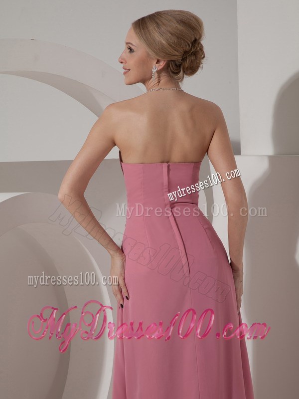 Pretty Dusty Rose Graduation Dresses with Beading Column Strapless